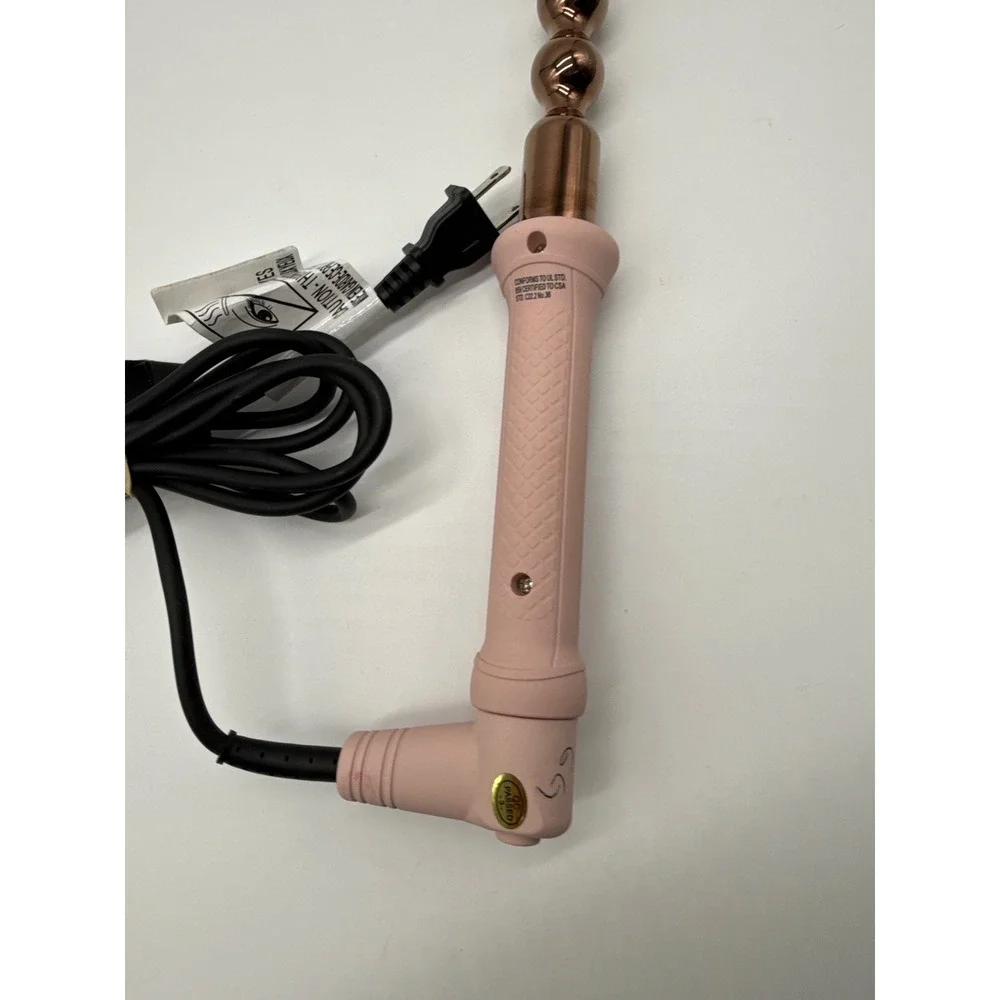 L'ange Le Perle Bubble Curling Wand Womens OS Pink Excellent Rose Gold Titanium